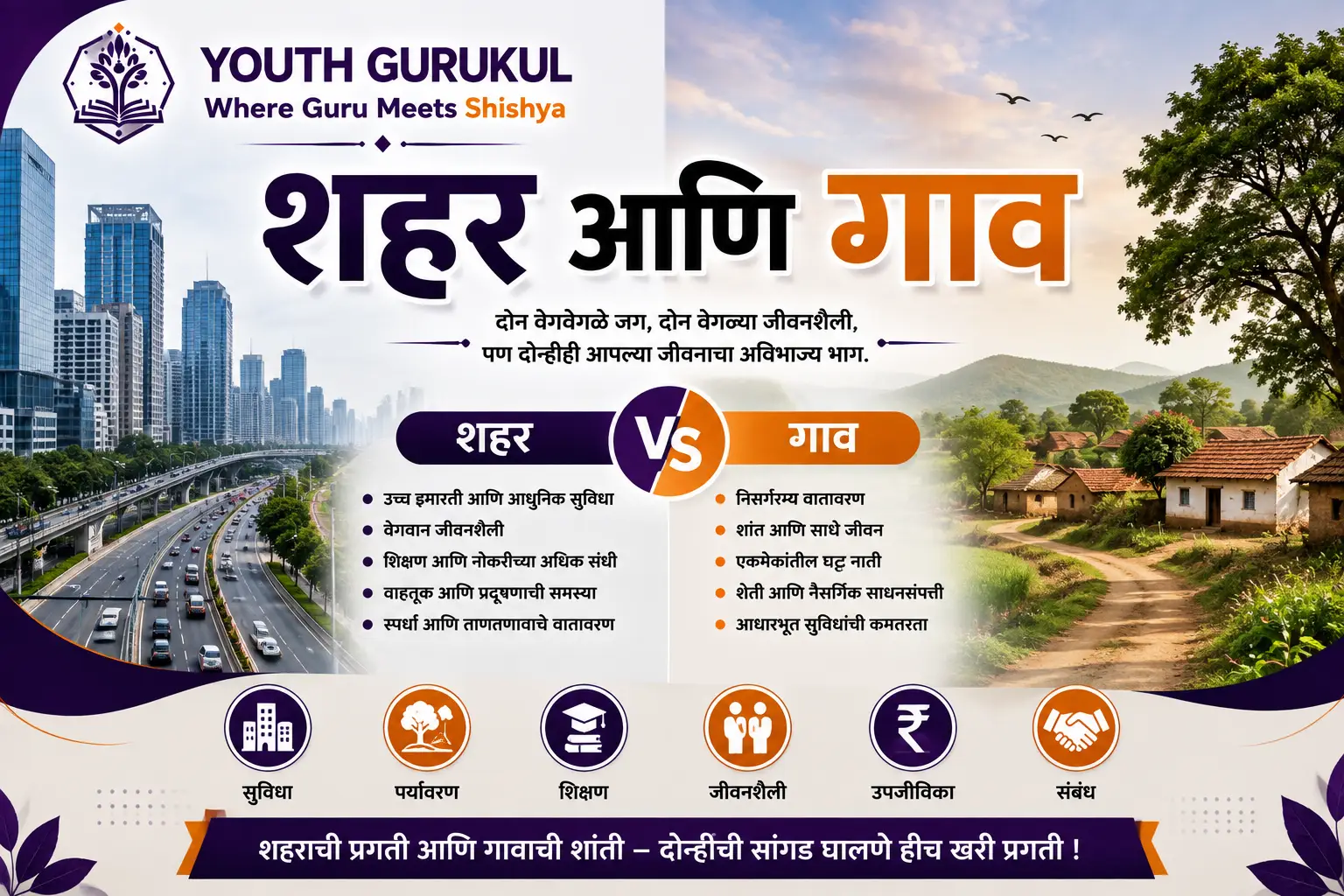 शहर आणि गाव निबंध City and Village Essay in Marathi