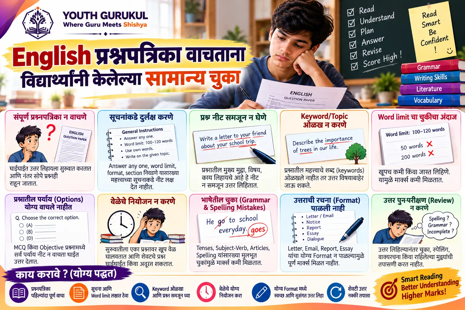 English प्रश्नपत्रिका वाचताना विद्यार्थ्यांनी केलेल्या सामान्य चुका