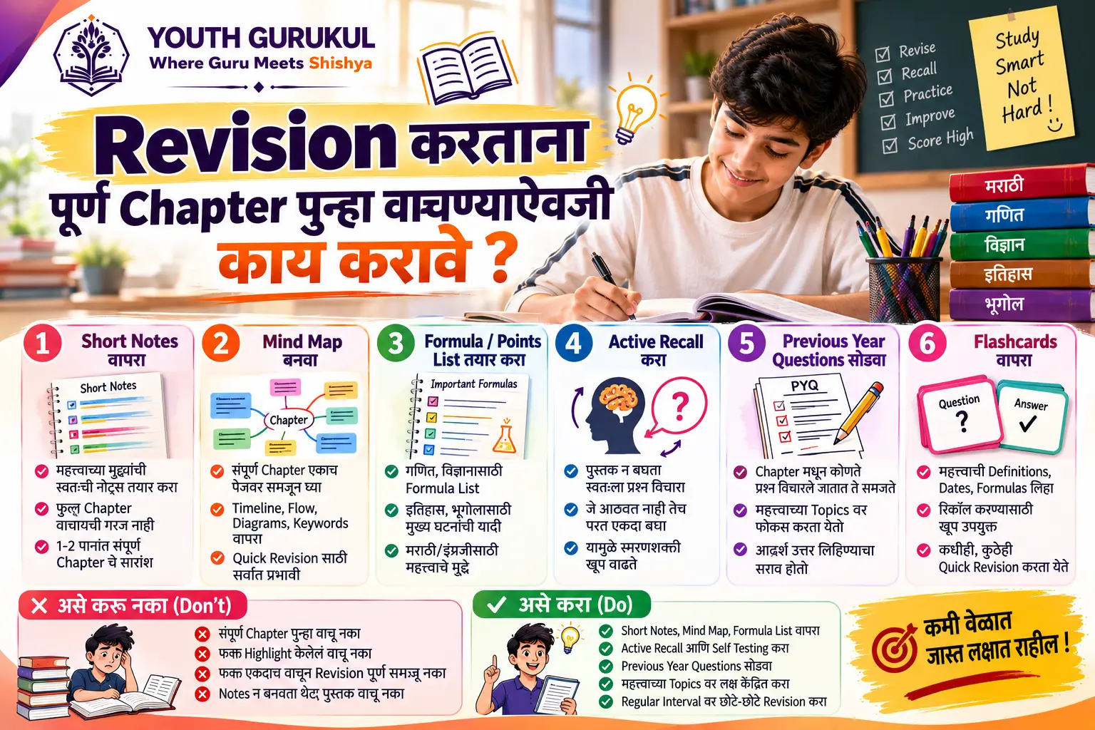 Revision करताना पूर्ण Chapter पुन्हा वाचण्याऐवजी काय करावे?